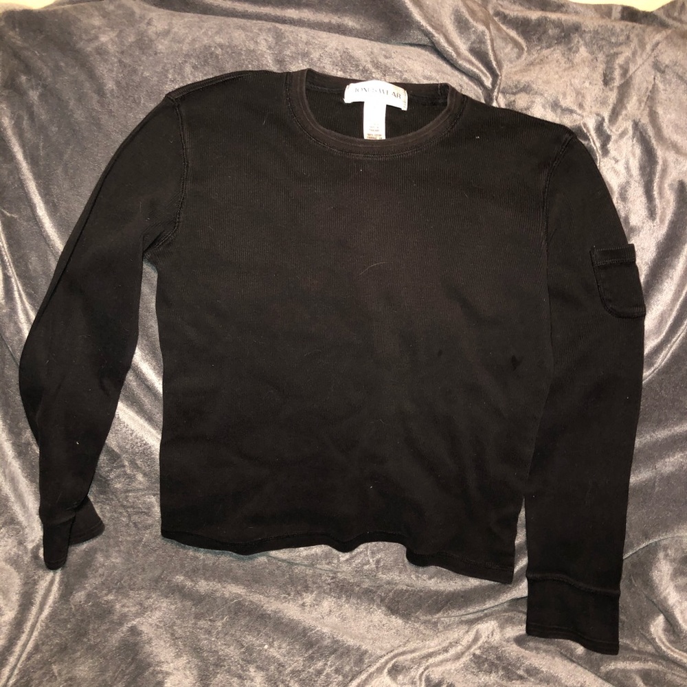 Vintage 90s black ribbed shirt